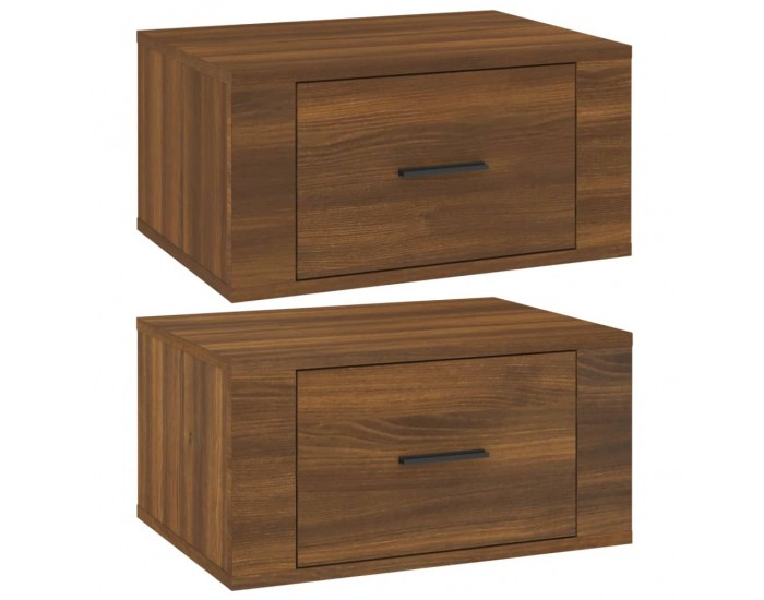 Sonata H Нощни шкафчета за стенен монтаж, 2 бр, кафяв дъб, 50x36x25 см