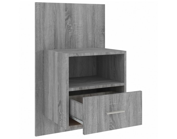 Sonata H Нощни шкафчета за стенен монтаж, 2 бр, сив сонома