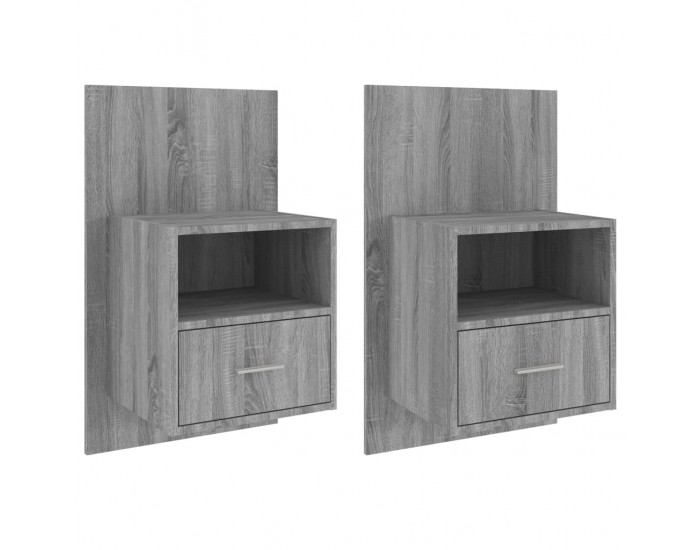 Sonata H Нощни шкафчета за стенен монтаж, 2 бр, сив сонома
