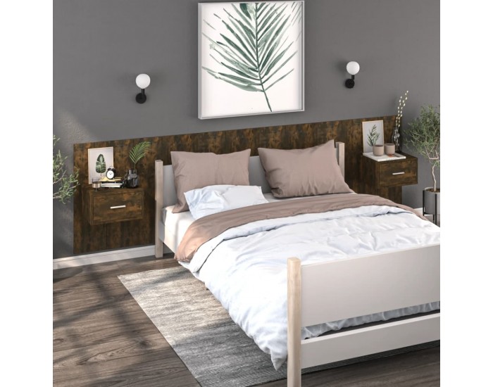 Sonata H Нощно шкафче за стенен монтаж, опушен дъб