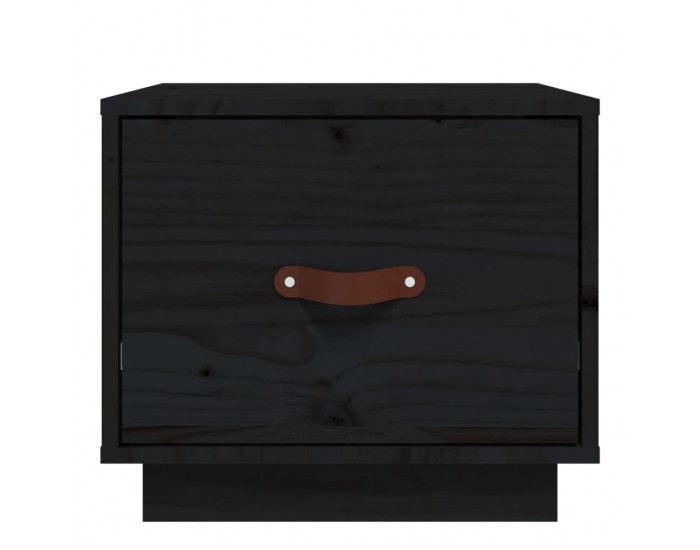 Sonata H Нощно шкафче, черно, 40x34x35 см, борово дърво масив