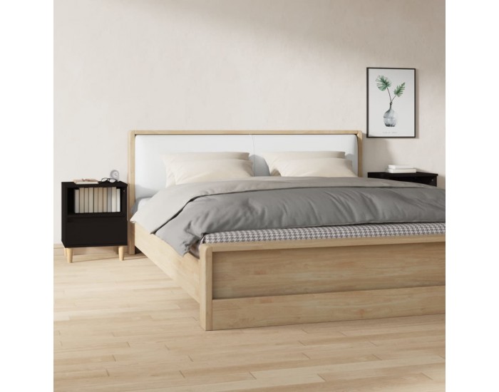 Sonata H Нощни шкафчета, 2 бр, черен, 40x35x50 см