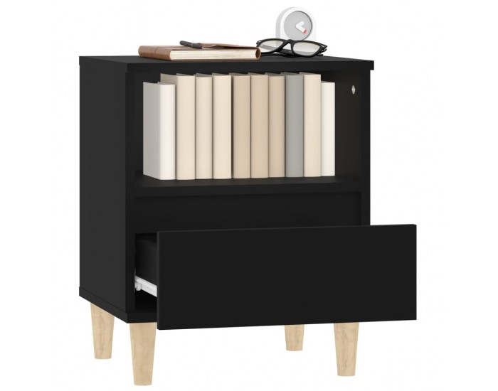 Sonata H Нощни шкафчета, 2 бр, черен, 40x35x50 см