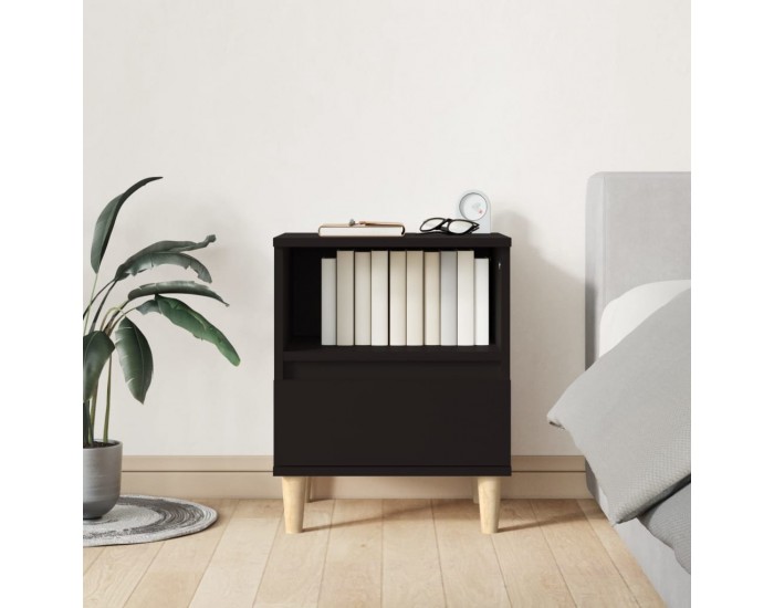 Sonata H Нощни шкафчета, 2 бр, черен, 40x35x50 см