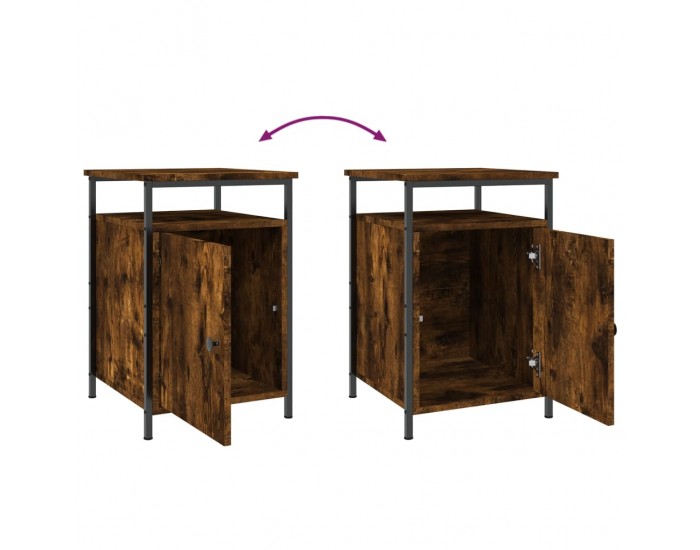 Sonata H Нощни шкафчета 2 бр опушен дъб 40x42x60 см инженерно дърво