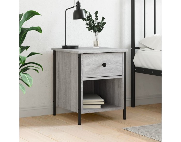 Sonata H Нощно шкафче, сив сонома, 40x42x50 см, инженерно дърво