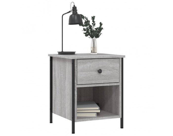 Sonata H Нощно шкафче, сив сонома, 40x42x50 см, инженерно дърво