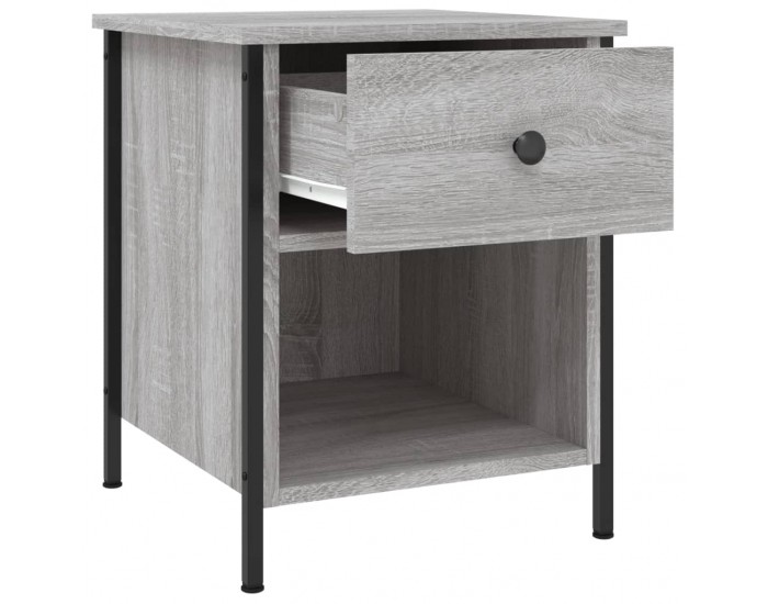 Sonata H Нощно шкафче, сив сонома, 40x42x50 см, инженерно дърво