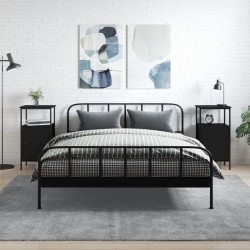 Sonata H Нощни шкафчета, 2 бр, черни, 41x31x80 см, инженерно дърво - Нощни шкафчета