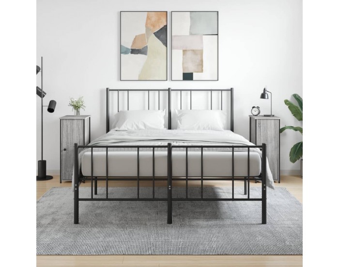 Sonata H Нощни шкафчета, 2 бр, сив сонома, 32x42x80 см, инженерно дърво