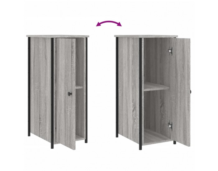 Sonata H Нощни шкафчета, 2 бр, сив сонома, 32x42x80 см, инженерно дърво