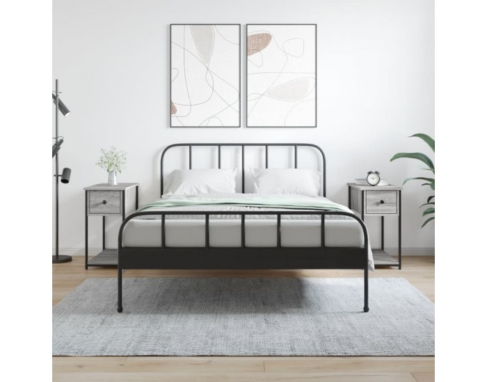 Sonata H Нощни шкафчета 2 бр сив сонома 30x60x60 см инженерно дърво