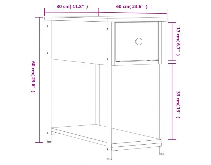 Sonata H Нощни шкафчета 2 бр сив сонома 30x60x60 см инженерно дърво