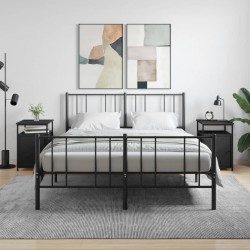 Sonata H Нощни шкафчета, 2 бр, черни, 40x42x60 см, инженерно дърво - Нощни шкафчета