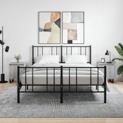 Sonata H Нощни шкафчета, 2 бр, сив сонома, 40x30x50 см, инженерно дърво - Нощни шкафчета