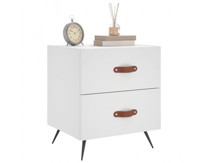 Sonata H Нощно шкафче, бяло, 40x35x47,5 см, инженерно дърво