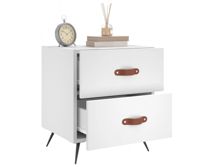 Sonata H Нощно шкафче, бяло, 40x35x47,5 см, инженерно дърво