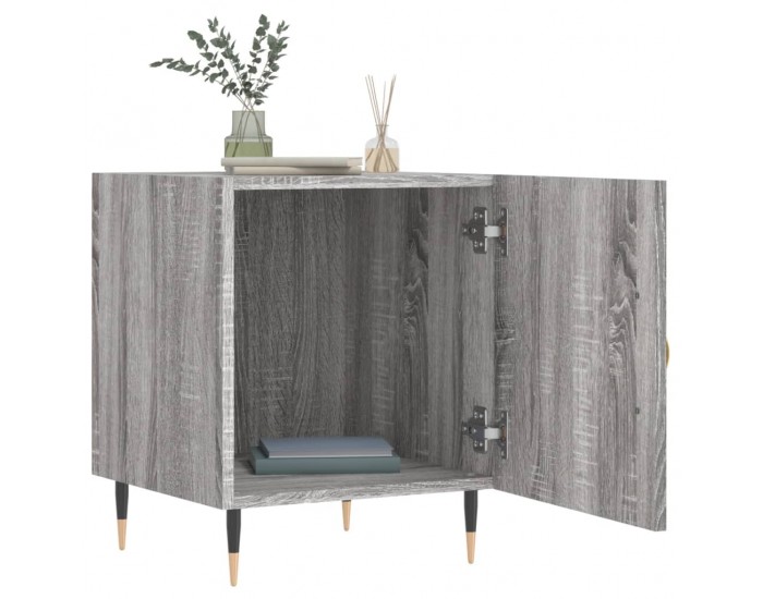 Sonata H Нощно шкафче, сив сонома, 40x40x50 см, инженерно дърво