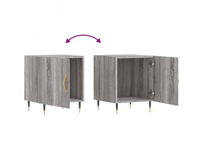 Sonata H Нощно шкафче, сив сонома, 40x40x50 см, инженерно дърво