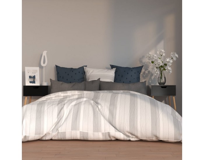 Sonata H Нощни шкафчета, 2 бр, черен гланц, 40x40x56 см, инженерно дърво