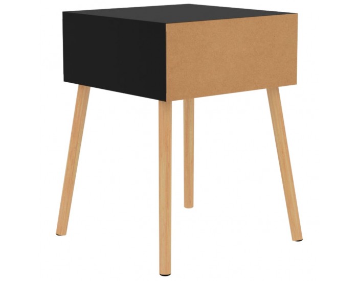 Sonata H Нощни шкафчета, 2 бр, черен гланц, 40x40x56 см, инженерно дърво