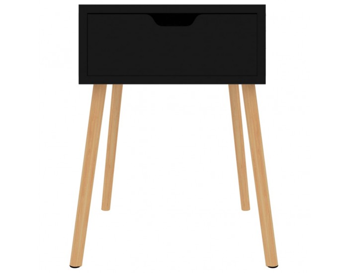 Sonata H Нощни шкафчета, 2 бр, черен гланц, 40x40x56 см, инженерно дърво