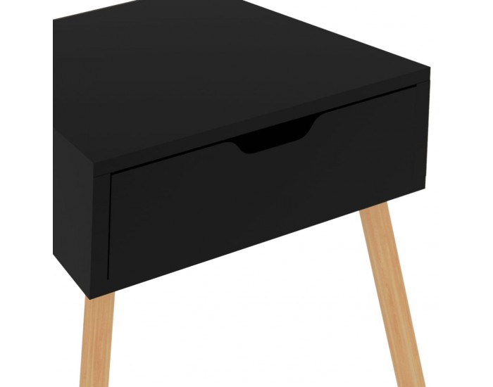 Sonata H Нощни шкафчета, 2 бр, черен гланц, 40x40x56 см, инженерно дърво