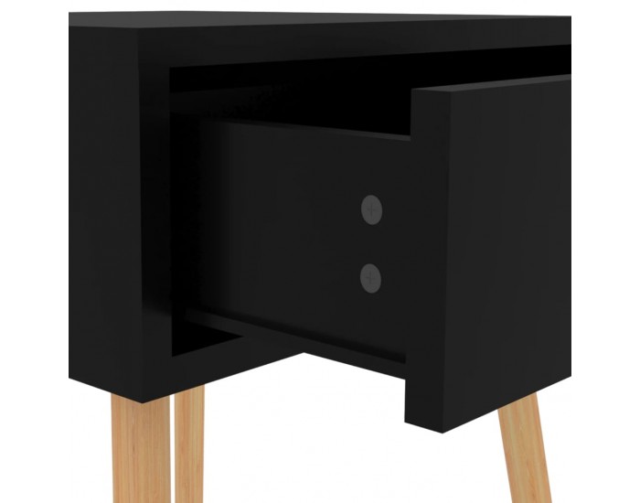 Sonata H Нощни шкафчета, 2 бр, черен гланц, 40x40x56 см, инженерно дърво