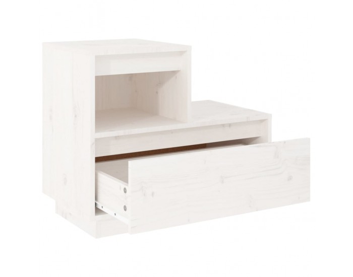 Sonata H Нощни шкафчета, 2 бр, бели, 60x34x51 см, борово дърво масив