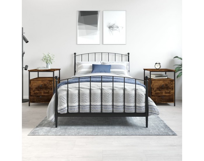 Sonata H Нощни шкафчета 2 бр опушен дъб 44x45x60 см инженерно дърво