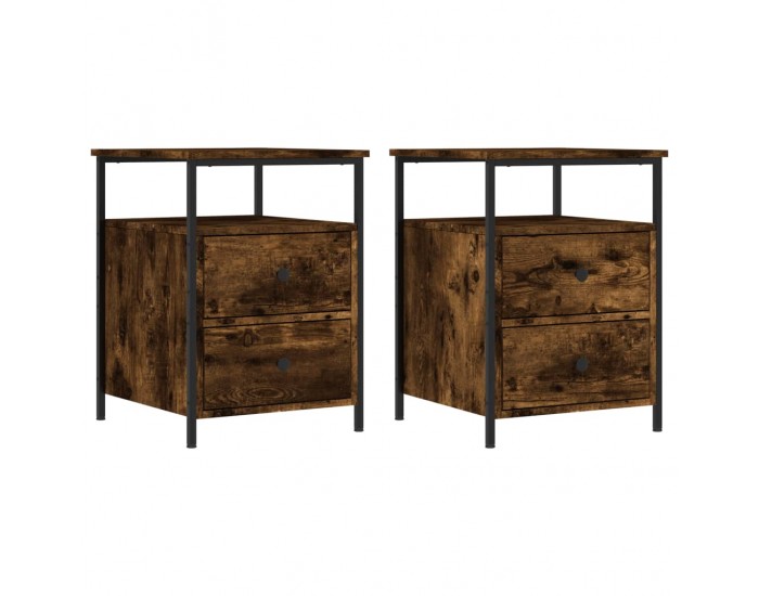 Sonata H Нощни шкафчета 2 бр опушен дъб 44x45x60 см инженерно дърво