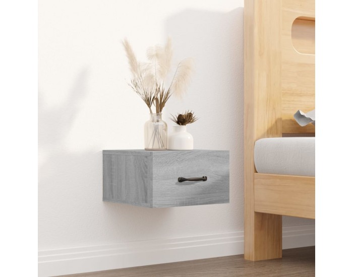 Sonata H Нощни шкафчета за стенен монтаж, 2 бр, сив сонома, 35x35x20 см