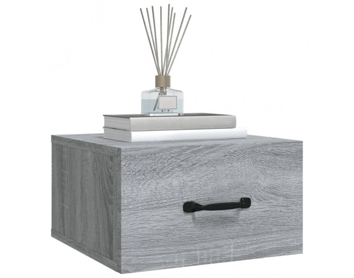 Sonata H Нощни шкафчета за стенен монтаж, 2 бр, сив сонома, 35x35x20 см