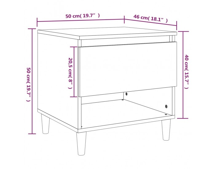 Sonata H Нощни масички, 2 бр, сонома дъб, 50x46x50 см, инженерно дърво