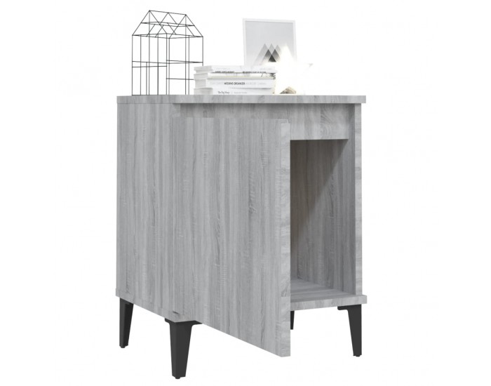 Sonata H Нощно шкафче с метални крака, сив сонома, 40x30x50 см