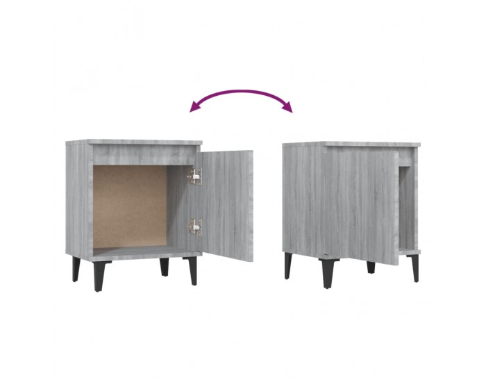 Sonata H Нощно шкафче с метални крака, сив сонома, 40x30x50 см