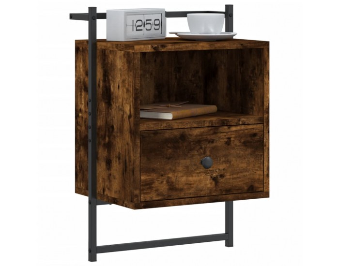 Sonata H Нощно шкафче стенно опушен дъб 40x30x61 см инженерно дърво