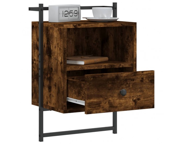 Sonata H Нощно шкафче стенно опушен дъб 40x30x61 см инженерно дърво