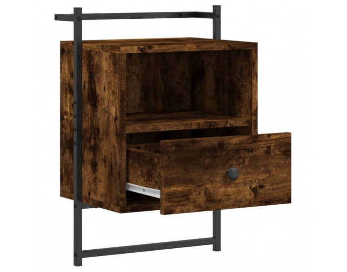 Sonata H Нощно шкафче стенно опушен дъб 40x30x61 см инженерно дърво