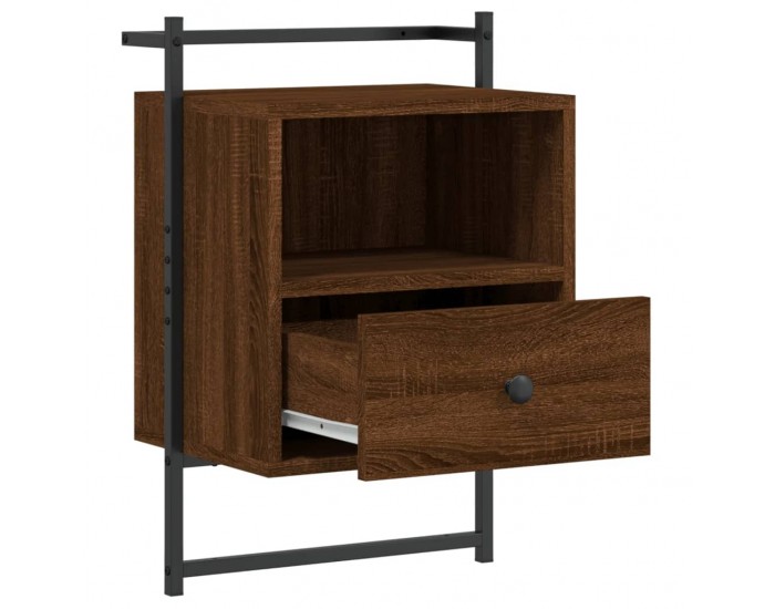 Sonata H Нощно шкафче стенно 2 бр кафяв дъб 40x30x61 см инженерно дърво