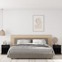 Sonata H Нощни шкафчета, 2 бр, черен, 43x36x50 см - Нощни шкафчета