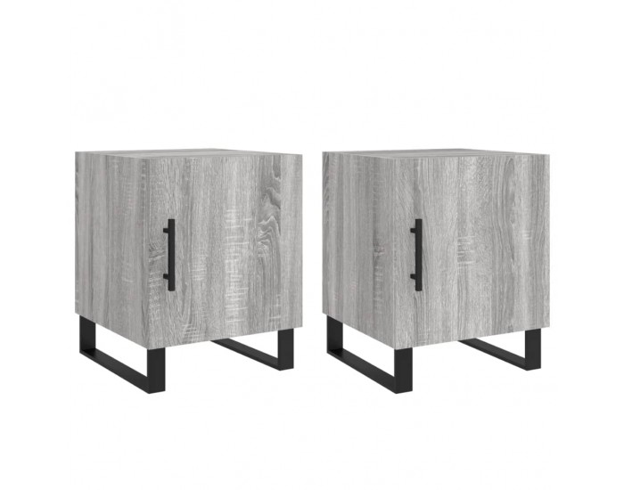 Sonata H Нощни шкафчета, 2 бр, сив сонома, 40x40x50 см, инженерно дърво