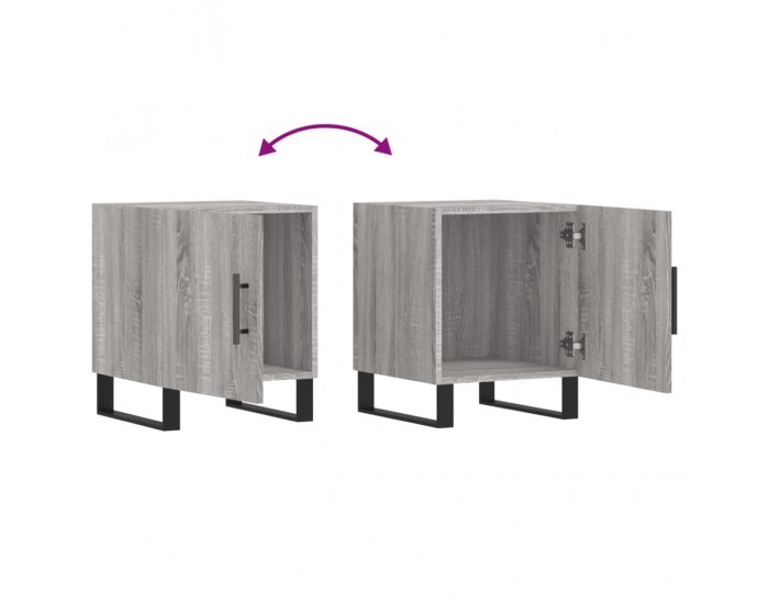 Sonata H Нощни шкафчета, 2 бр, сив сонома, 40x40x50 см, инженерно дърво