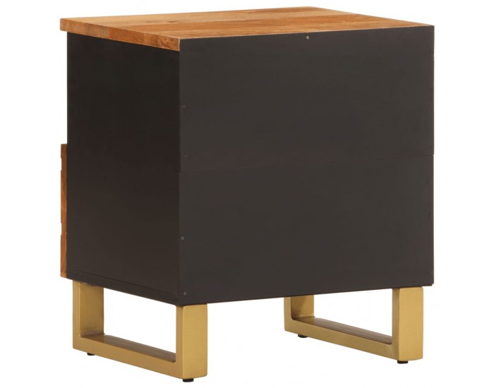 Sonata H Нощно шкафче, кафяво и черно, мангово дърво масив