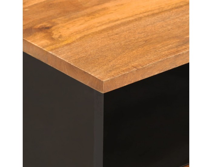 Sonata H Нощно шкафче, кафяво и черно, мангово дърво масив