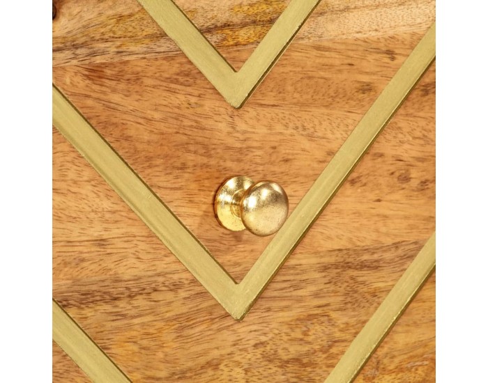 Sonata H Нощно шкафче, кафяво и черно, мангово дърво масив