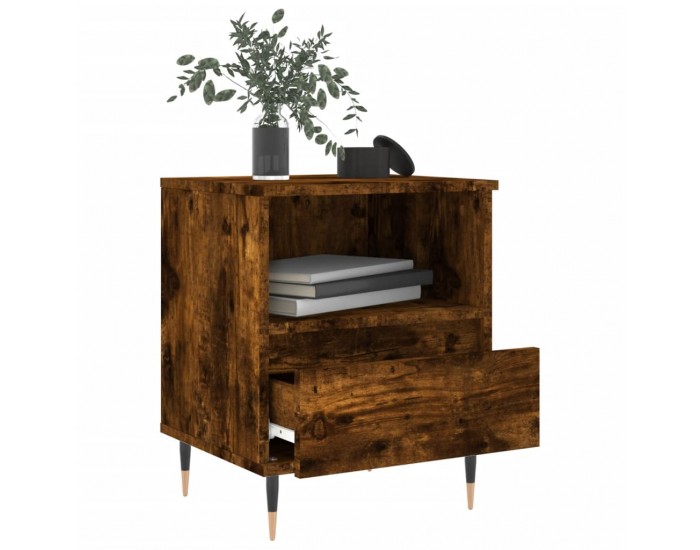 Sonata H Нощно шкафче опушен дъб 40x35x50 см инженерно дърво