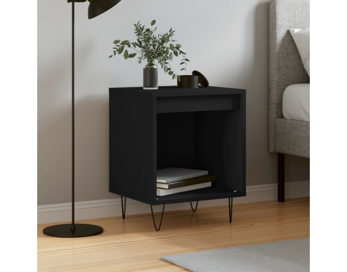 Sonata H Нощно шкафче, черно, 40x35x50 cm инженерно дърво
