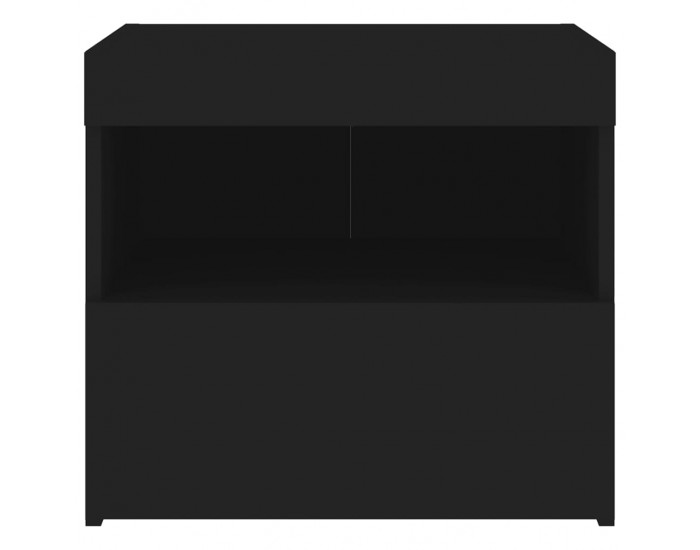 Sonata H Нощни шкафчета с LED осветление, 2 бр, черни, 50x40x45 см