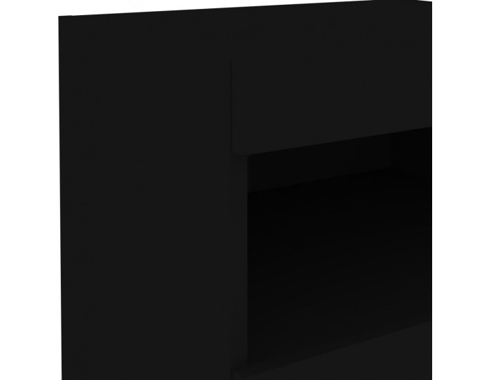 Sonata H Нощни шкафчета с LED осветление, 2 бр, черни, 50x40x45 см